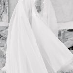 Flowing and romantic wedding gown